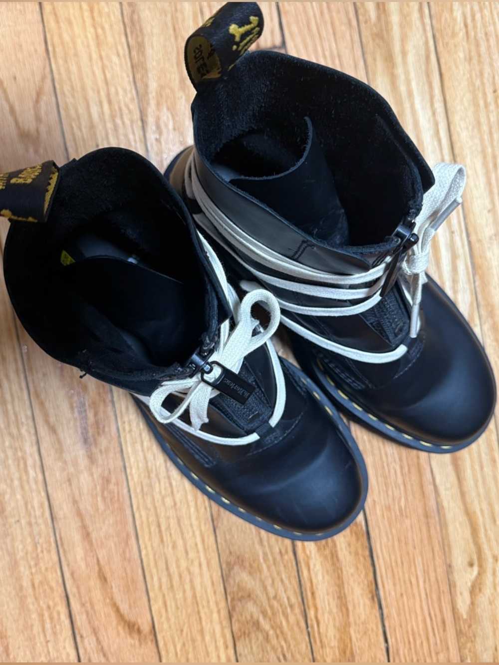 Dr. Martens Black Leather Combat Boots – Zip Front / Platform Style - Picture 6 of 7